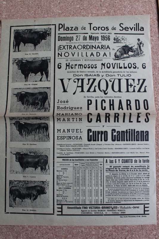 Cartel de toros de Sevilla. 27 de mayo de 1956.