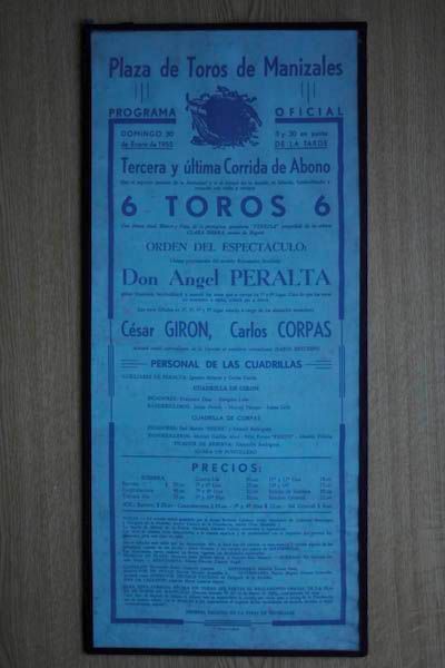 Cartel de toros de Manizales.