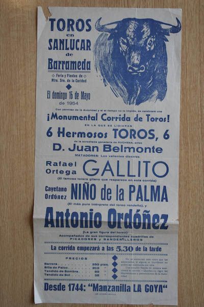 Cartel de toros de Sanlúcar de Barrameda.