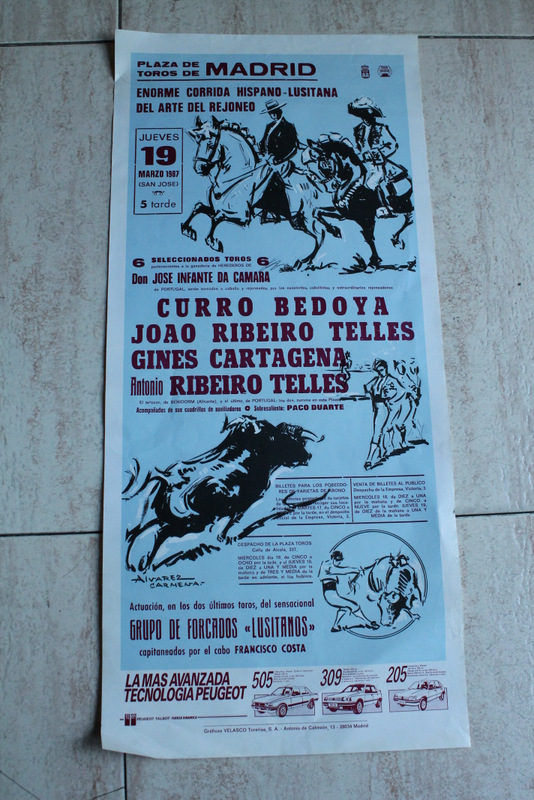 Cartel de toros de Madrid. 19 de marzo de 1987.