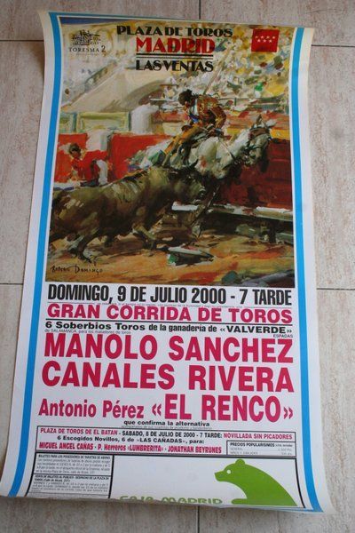 Cartel de toros de Madrid. 9 de julio de 2000.