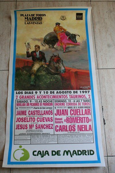 Cartel de toros de Madrid. 9 y 10 de agosto de 1997.