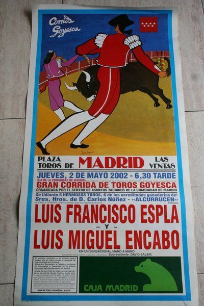Cartel de toros de Madrid. Corrida Goyesca. 2 de mayo de 2002.