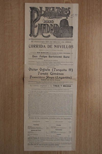 Cartel de toros de Madrid.