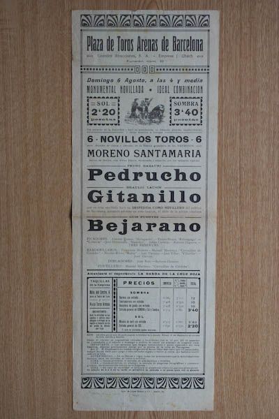 Cartel de toros de Barcelona.