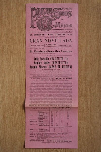 Cartel de toros de Madrid.