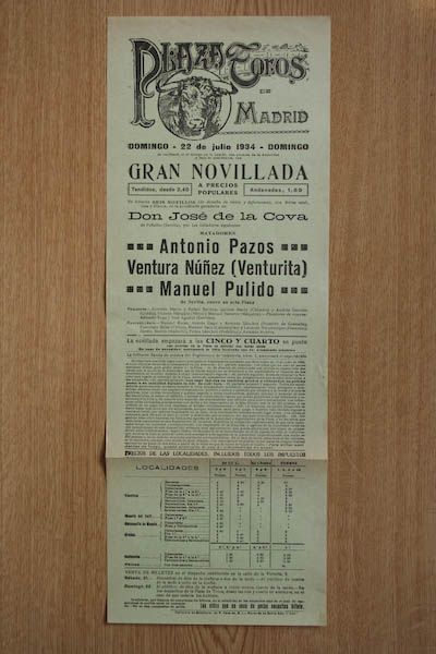 Cartel de toros de Madrid.