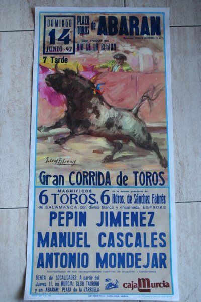 Cartel de toros de Abarán. 14 de junio de 1992. 
