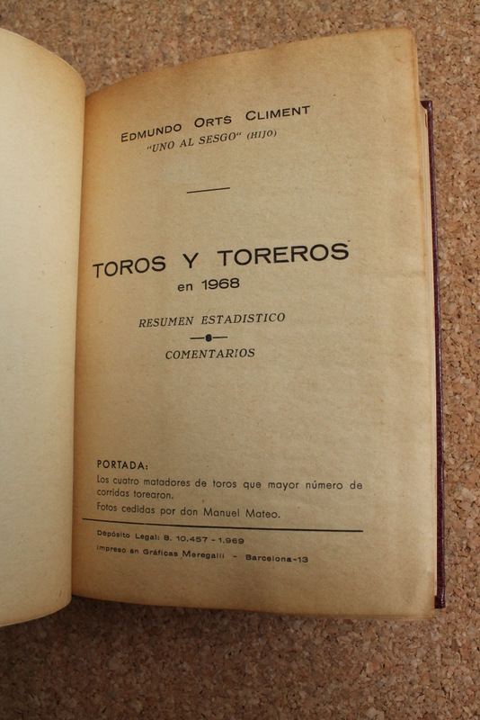 Toros y toreros en 1968. Resumen estadístico. Comentarios.