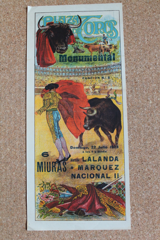 Cartel de toros de Barcelona. 22 de julio de 1923.  