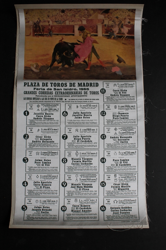 Cartel de toros de Madrid. San Isidro 1965.