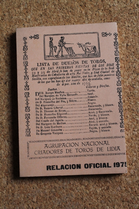 Agrupación Nacional de Criadores de Toros de Lidia. Temporada taurina de 1975.