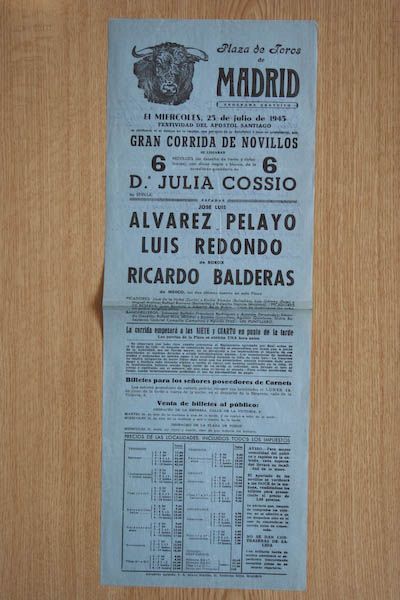 Cartel de toros de Madrid.
