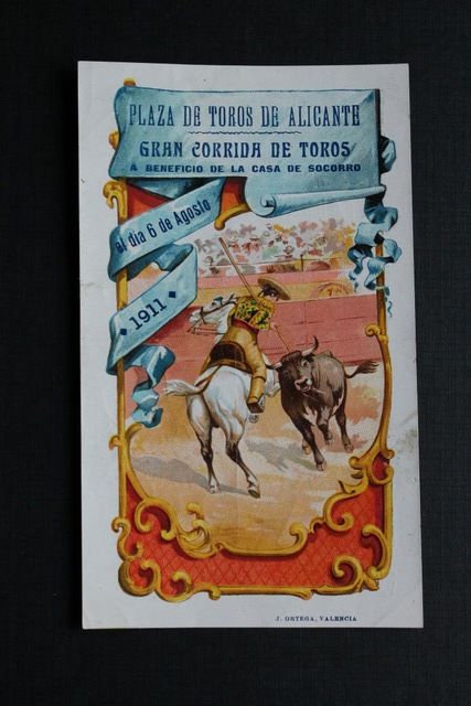 Cartel de toros de Alicante. 6 de agosto de 1911.