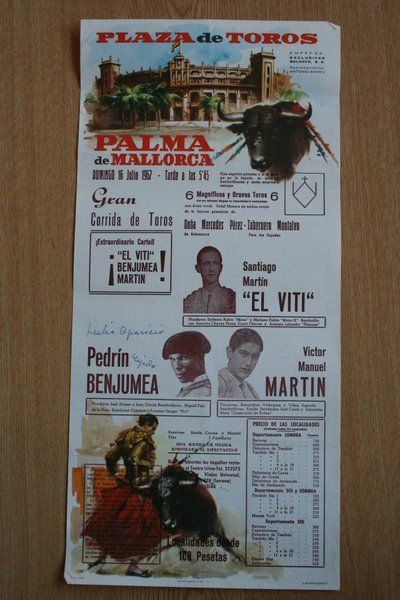 Cartel de toros de Palma de Mallorca. 1967.