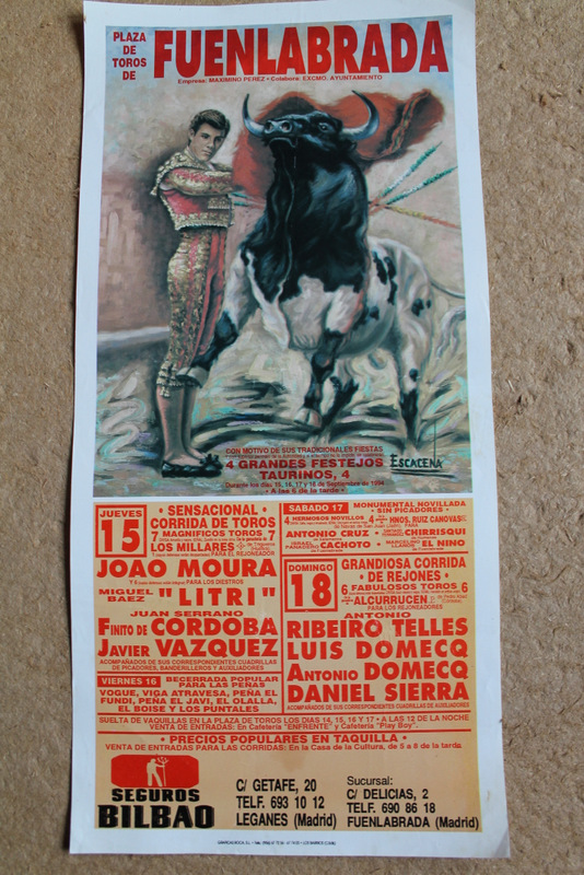 Cartel de toros de Fuenlabrada. 15, 16, 17 y 18 de septiembre de 1994.