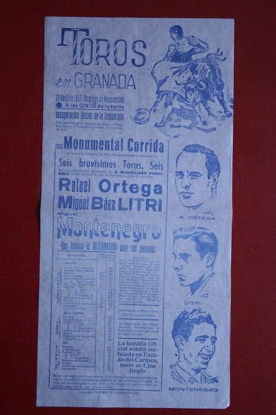 Cartel de toros de Granada