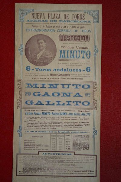 Cartel de toros Arenas de Barcelona