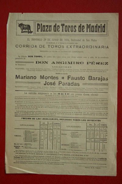 Cartel de toros de Madrid