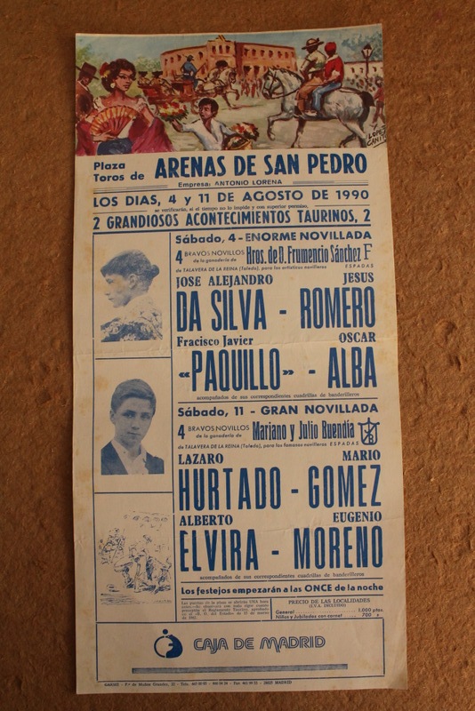 Cartel de toros de Arenas de San Pedro. 4 y 11 de agosto de 1990. 