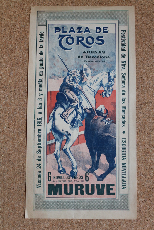 Cartel de toros de Arenas de Barcelona. 24 de septiembre de 1915.