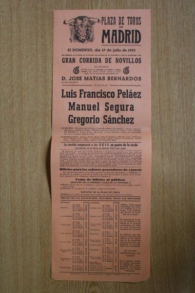 Cartel de toros de Madrid.