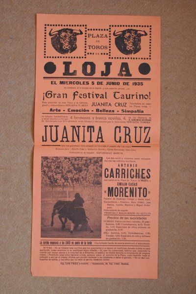 Cartel de toros de Loja. 5 de junio de 1935.