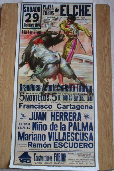 Cartel de toros de Elche. 29 de diciembre de 1984.