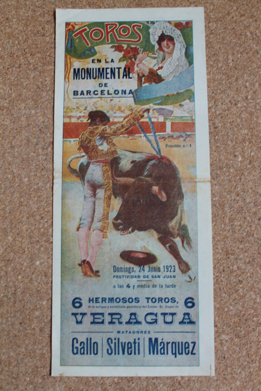 Cartel de toros de Barcelona. 24 de junio de 1923.