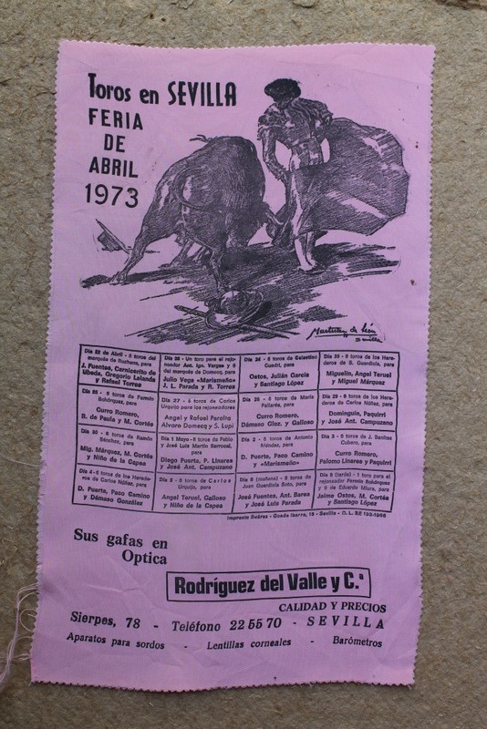 Cartel de toros de Sevilla. Feria de Abril de 1973. 