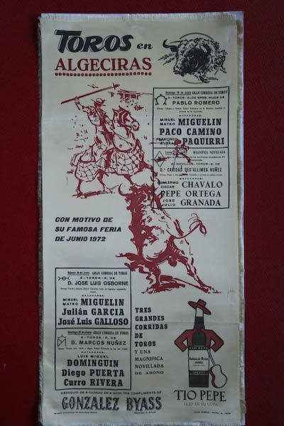 Cartel de toros de Algeciras en seda