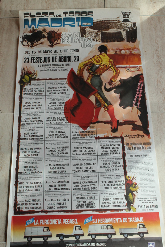 Cartel de toros de Madrid. San Isidro 1984. Del 15 de mayo al 6 de junio.