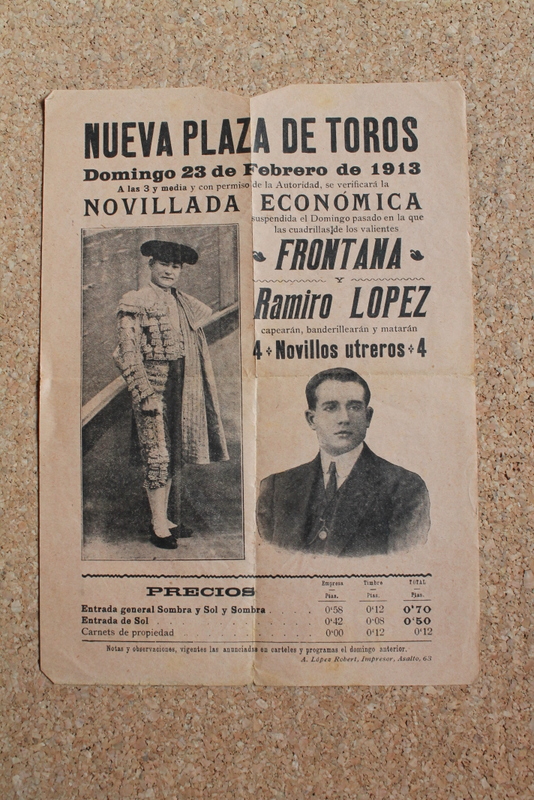 Cartel de toros de Barcelona. 23 de febrero de 1913.