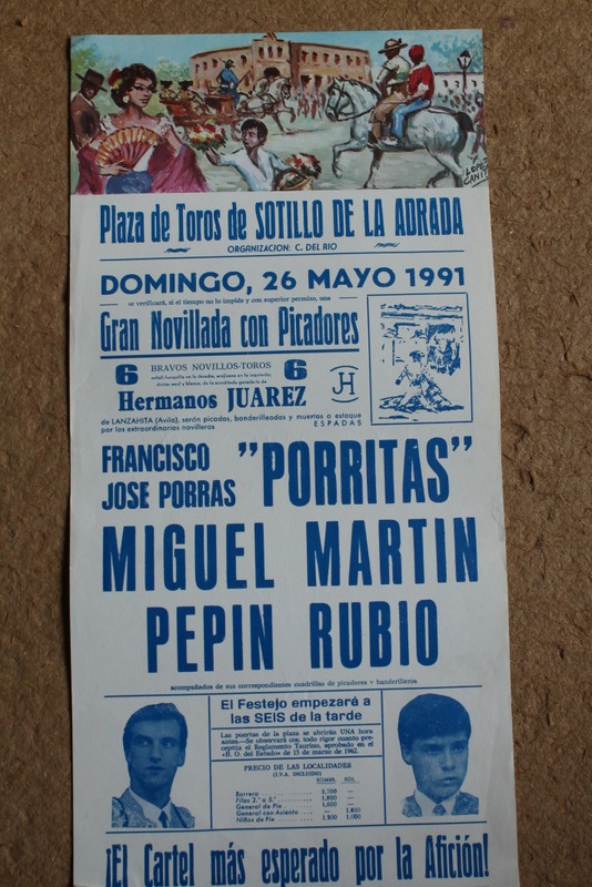 Cartel de toros de Sotillo de la Adrada. 26 de mayo de 1991.