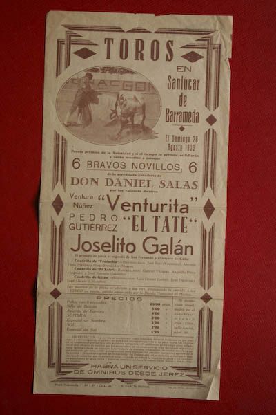 Cartel de toros de Sanlúcar de Barrameda