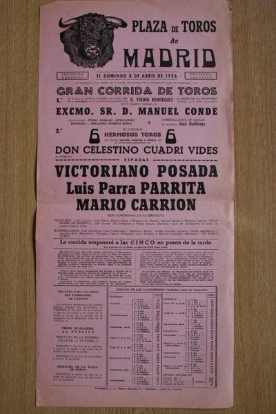 Cartel de toros de Madrid.