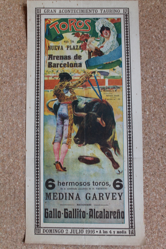 Cartel de toros de Barcelona. 2 de julio de 1916.