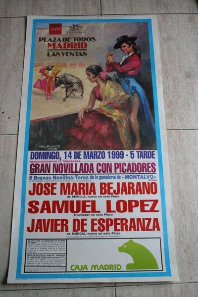 Cartel de toros de Madrid. Las Ventas. 14 de marzo de 1999.