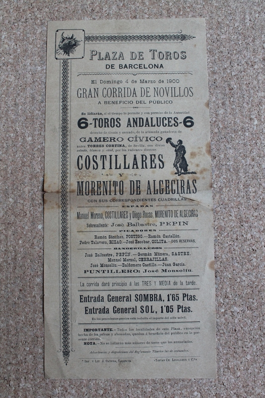 Cartel de toros de Barcelona. 4 de marzo de 1900. 
