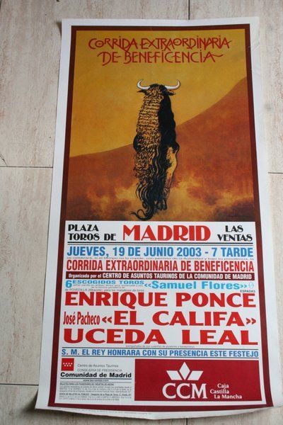 Cartel de toros de Madrid. 19 de junio de 2003.