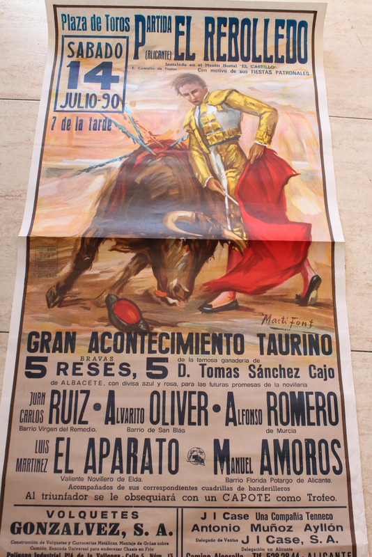Cartel de toros de Partida El Rebolledo (Alicante). 14 de julio de 1990. 