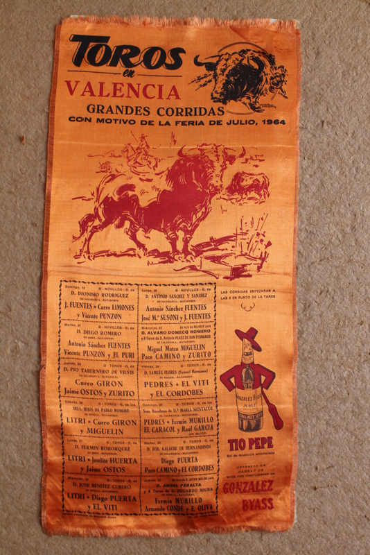 Cartel de toros de Valencia. Feria de julio de 1964. Días 19 al 30. Grandes corridas de toros.
