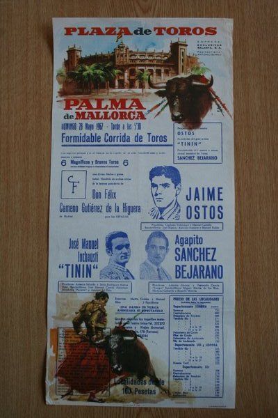 Cartel de toros de Palma de Mallorca. 1967.