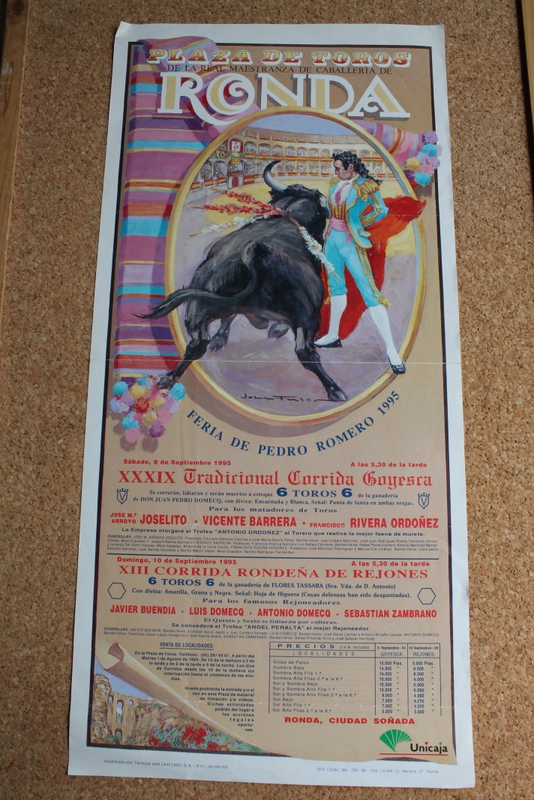 Cartel de toros de Ronda. 9 de septiembre de 1995.