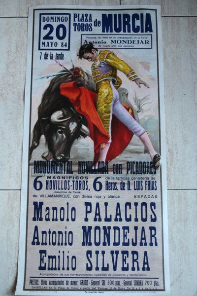 Cartel de toros de Murcia. 20 de mayo de 1984.