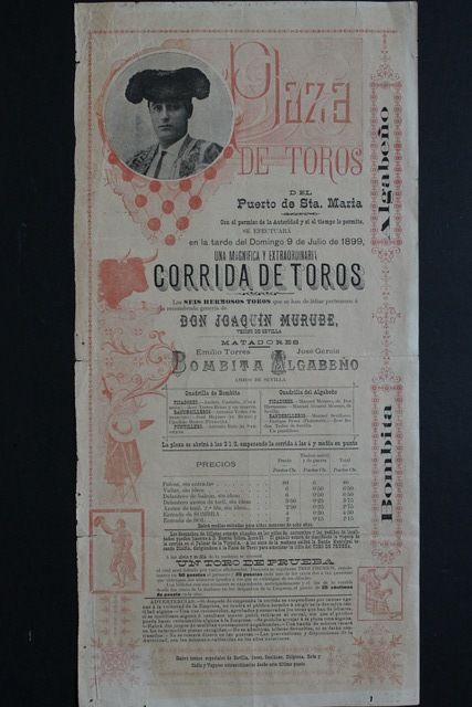 Cartel de toros del Puerto de Santa María. 9 de julio de 1899.