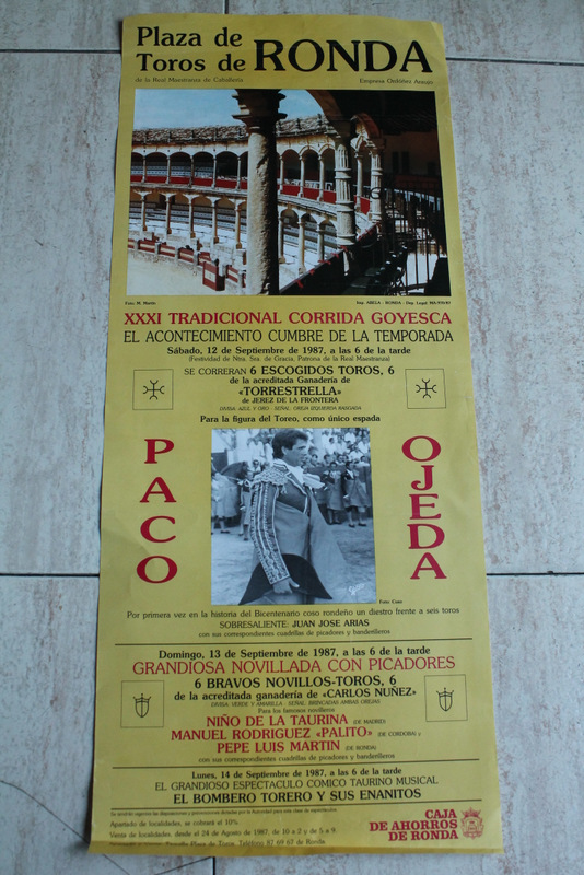 Cartel de toros de Ronda. XXXI Tradicional Corrida Goyesca. 12 de septiembre de 1987.