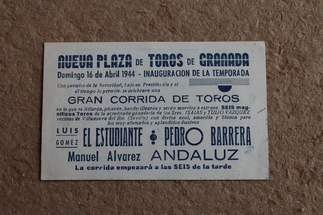 Cartel de toros de Granada. 16 de abril de 1944. 
