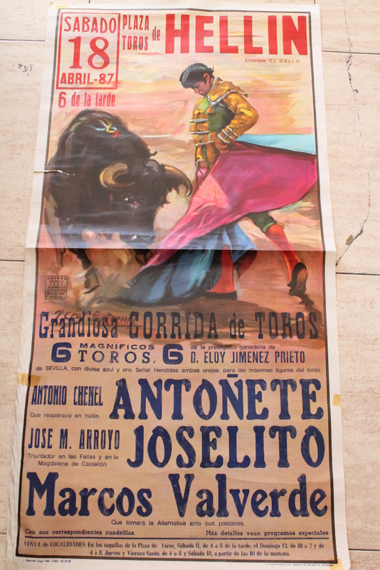 Cartel de toros de Hellín. 18 de abril de 1987.