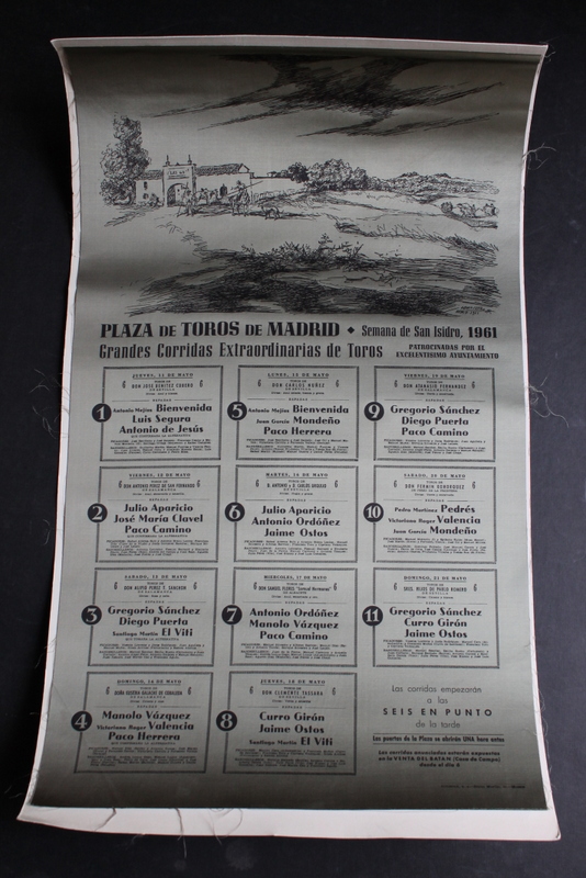 Cartel de toros de Madrid. San Isidro 1961.